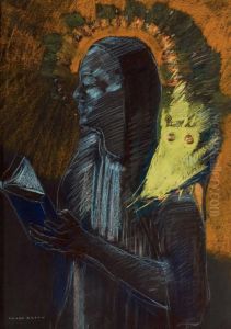 La Divinite Et Le Serpent by Odilon Redon