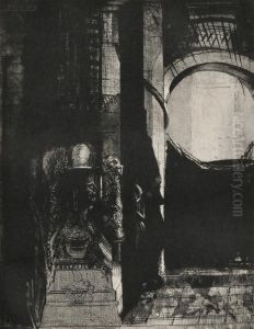 Et Partout Ce Sont Des Colonnes De Basalte... 
Lalumiare Tombe Des Voa>tes by Odilon Redon