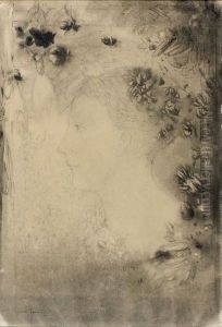 Profil Et Fleurs by Odilon Redon