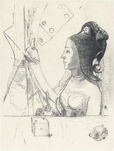 Femme De Profil. by Odilon Redon
