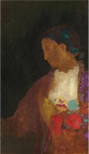 La Dogaresse (femme Au Corsage Fleuri) by Odilon Redon