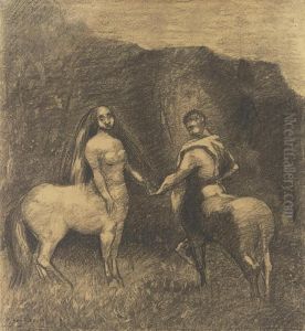 Centaure Et Centauresse by Odilon Redon