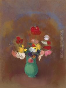 Coquelicots Dans Un Vase Vert by Odilon Redon