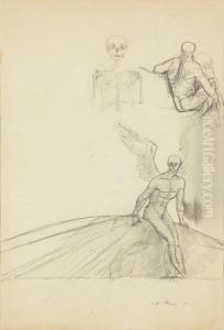 La Mort Et L'ange Dechu by Odilon Redon