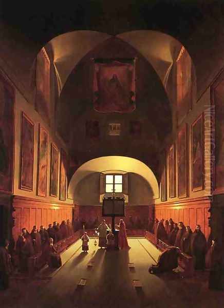 The Interior of the Capuchin Chapel In the Piazza Barberini (after Francois Marius Granet) - view 1