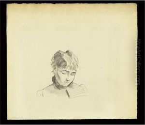 Jeune Fille A La Frange by Odilon Redon