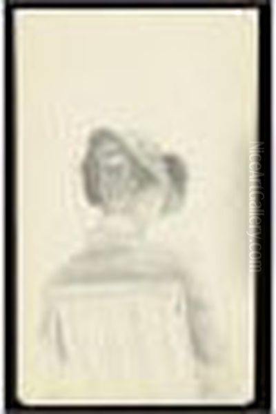 Deux Dessins Sur Feuilles De Carnet Jointes A. Femme Assise Vue De Dos B. Femme Lisant - view 1
