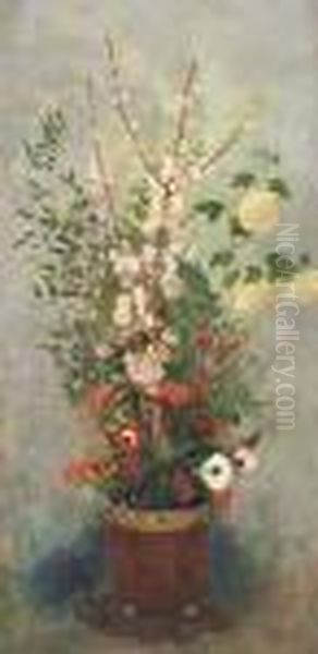 Vase De Fleurs Avec Branches De Pommier En Fleur - view 1