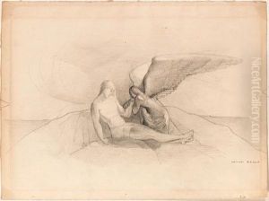 L'ange Et L'homme by Odilon Redon