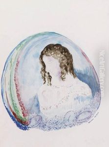 Jeune Femme De Profil Dans Une Sphere Lumineuse
