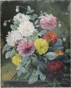 A Large Bouquet Of Dahlias