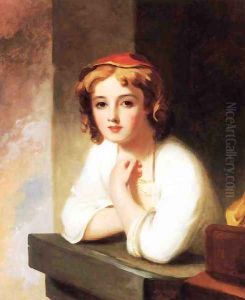 Girl Leaning at a Window by Thomas Sully