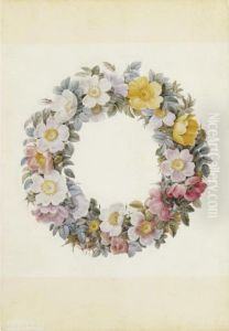 Wreath Of Wild Roses by Pierre-Joseph Redoute
