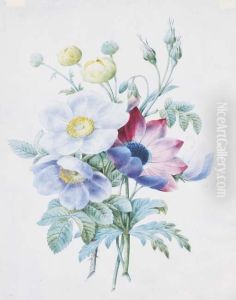 Un Bouquet De Pivoines by Pierre-Joseph Redoute