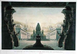 Set Design for the Final Scene of The Magic Flute by Wolfgang Amadeus Mozart 1756-91 by Karl Friedrich Schinkel
