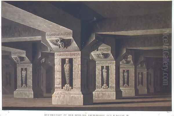 Set design for Act II Scene xx of The Magic Flute by Wolfgang Amadeus Mozart 1756-91 - view 1