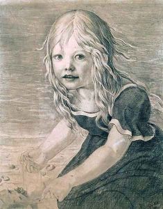 Portrait of the artists daughter, Marie, at the coast by Karl Friedrich Schinkel