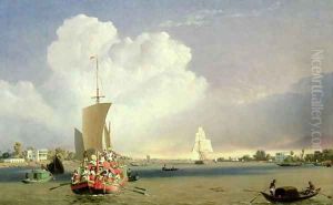 On the Hoogly River at Garden Reach below Calcutta 1852 by Martin Johann Schmidt