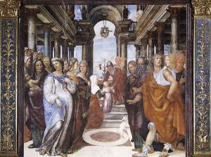 The Presentation Of The Virgin In The Temple 1518 by Il Sodoma (Giovanni Antonio Bazzi)