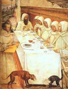 St. Benedict and his Monks Eating in the Refectory by Il Sodoma (Giovanni Antonio Bazzi)