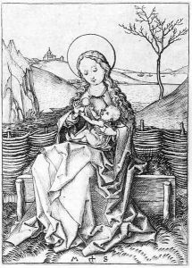 Madonna on the Turf Bench by Martin Schongauer
