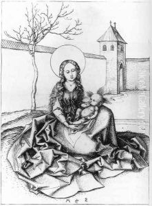 Madonna and Child in the Couryard c. 1480 by Martin Schongauer