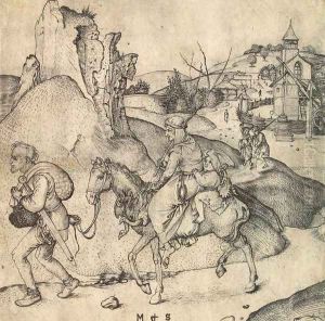 Peasant Family Going to the Market by Martin Schongauer