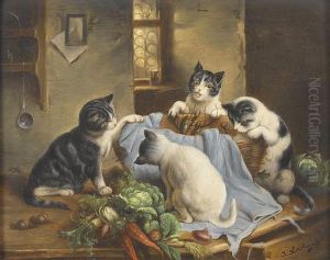 Neugierige Katzchen by Carl Reichert