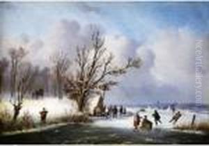 Eisvergnugen In Hollandischer Polderlandschaft
