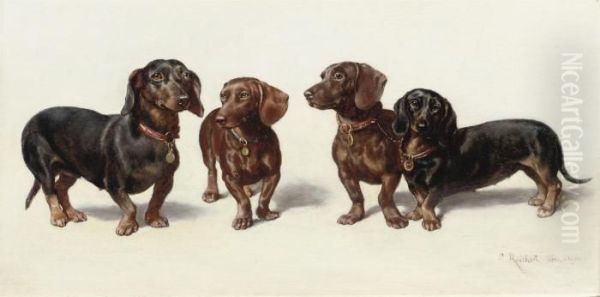 Four Dachshunds - view 1