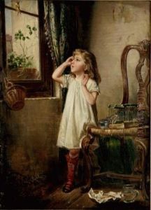 Girl With Birdcage by Carl Reichert