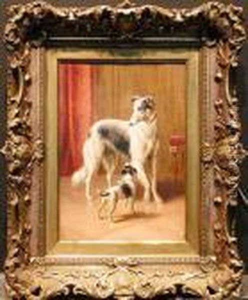 The Protector, A Borzoi Hound And Puppy - view 1