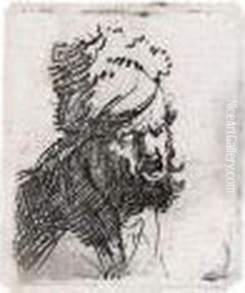 Head Of A Man In A Fur Cap, Crying Out - view 1