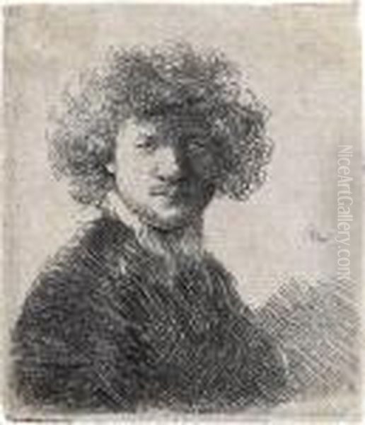 Self Portrait With Curly Hair And White Collar: Bust - view 1