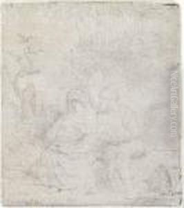 The Rest On The Flight by Harmenszoon van Rijn Rembrandt