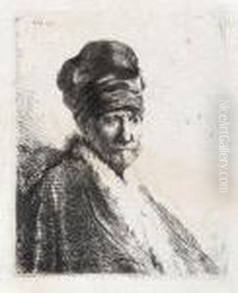 Bust Of A Man Wearing A High Cap - view 1