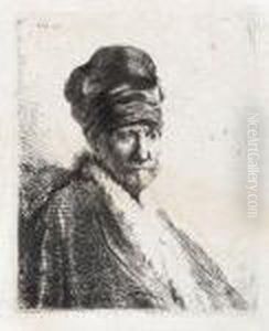 Bust Of A Man Wearing A High Cap
