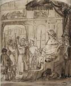Le Christ Devant Caiphe by Harmenszoon van Rijn Rembrandt