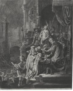 Christ Before Pilate: Large Plate by Harmenszoon van Rijn Rembrandt