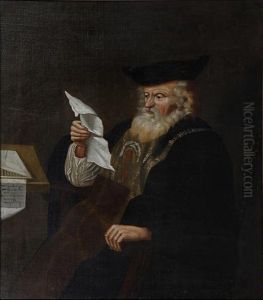 Portrait Of A Rabbi by Harmenszoon van Rijn Rembrandt