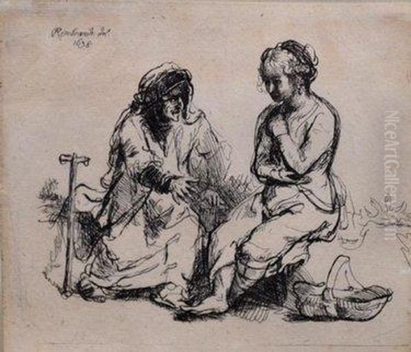 Figure Seated On A Hillock Near A Basket - view 1