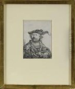 Self Portrait In A Velvet Cap With Plume by Harmenszoon van Rijn Rembrandt