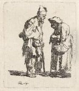 Beggar Men And Woman Conversing