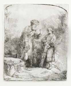 Abraham And Isaac by Harmenszoon van Rijn Rembrandt