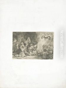 The Angel Departing From The Family Of Tobias; The Tribute Money by Harmenszoon van Rijn Rembrandt