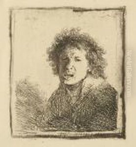 Self Portrait With Open Mouth by Harmenszoon van Rijn Rembrandt