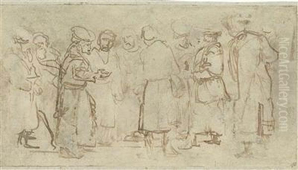 A Group Of Men, Involved In A Discussion - view 1