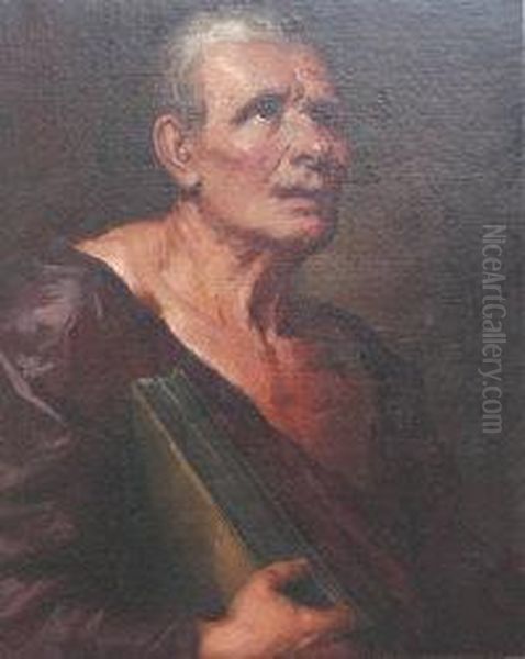 A Saint In Red Robes, A Book Under His Right Arm - view 1