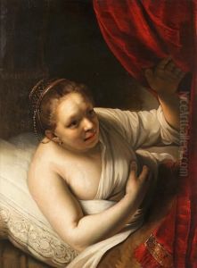 A Woman In Bed by Harmenszoon van Rijn Rembrandt