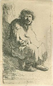 A Beggar Seated On A Bank